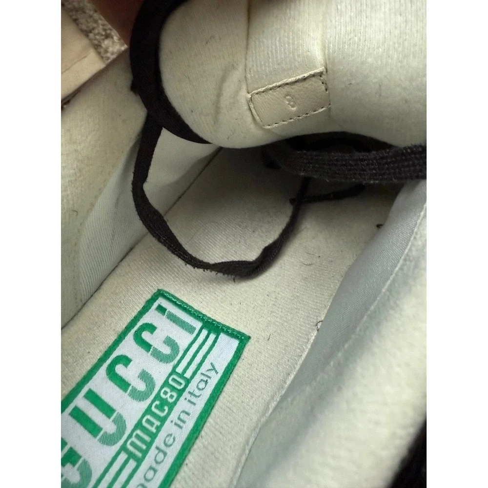 Gucci MAC80 Sneakers Black White Leather Low Top Mens Size 9
